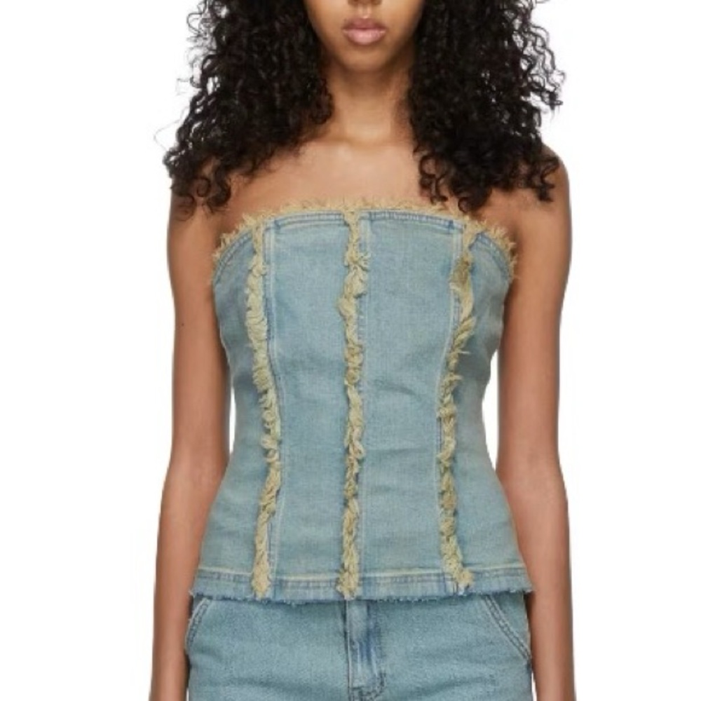 The Open Project (Open Yy) Denim Strapless Top Si… - image 1